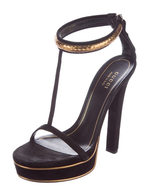 gucci black sandals 2012|Gucci snakeskin sandals.